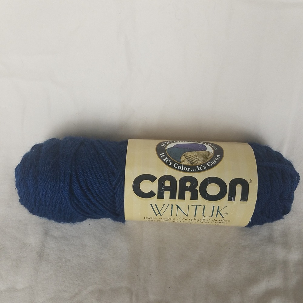 Caron Wintuk Yarn Navy 3031 100% Acrylic Worsted Weight 4-Ply 3.5oz Skein H8501N
